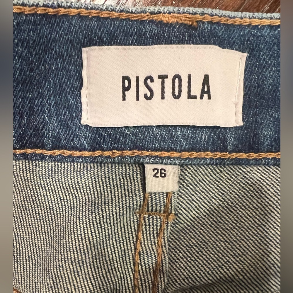 Pistola Monroe High Rise Slim Cigarette Jeans in Leon Wash Size 26 NWT Raw hem - Picture 10 of 10
